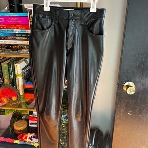 Black Abercrombie faux leather pants